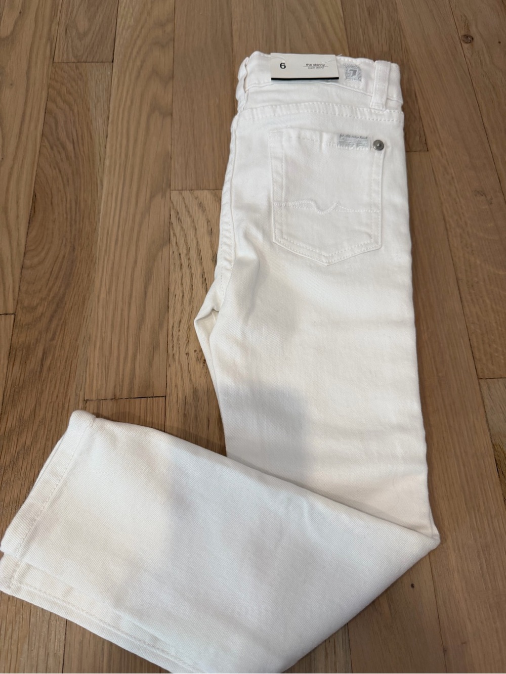 Seven 7 for all mankind NWT 6 super skinny white denim jeans